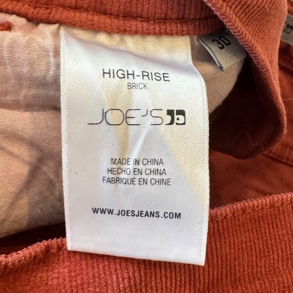 Joe's Jeans Brick Corduroy High-Rise Flare Pants Burnt Orange size 30 - Picture 8 of 9